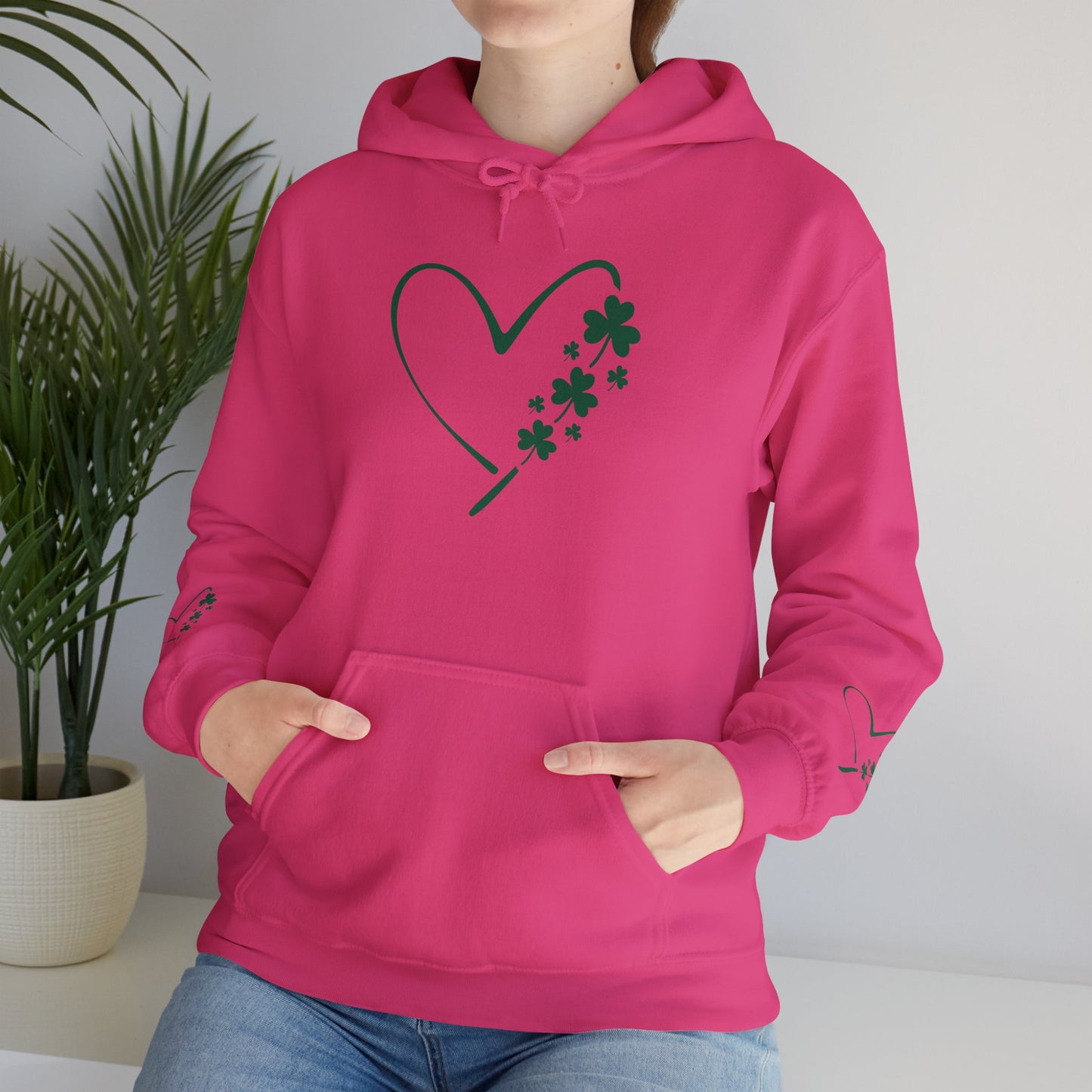 Lucky Heart Floral Hoodie for Unisex - St. Patrick's Day Sweatshirt