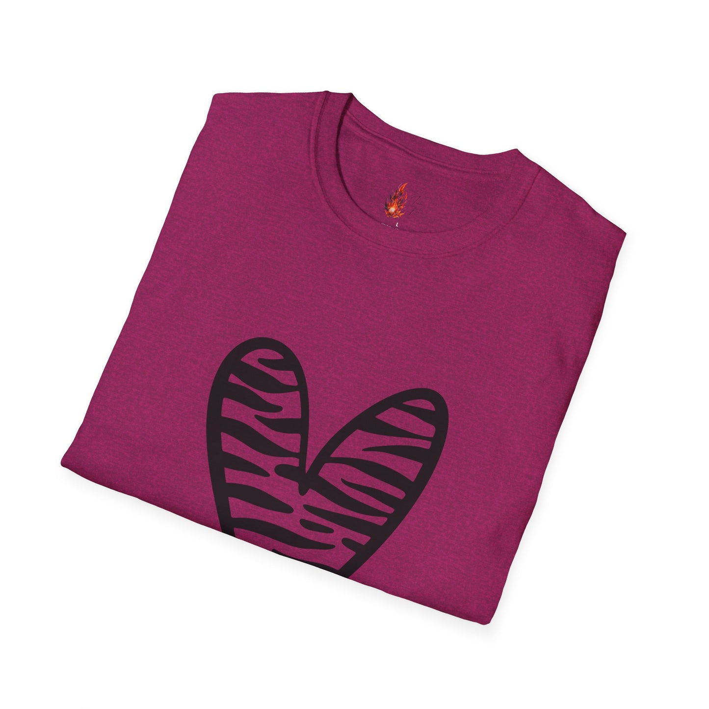 Zebra Heart Unisex Softstyle T-Shirt - Trendy Casual Wear for Animal Lovers