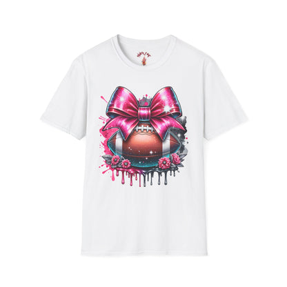 Pink Bow Football T-Shirt