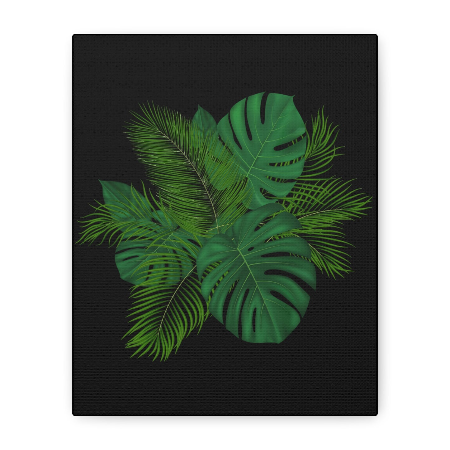 Canvas Art Palm Leaves with a black background