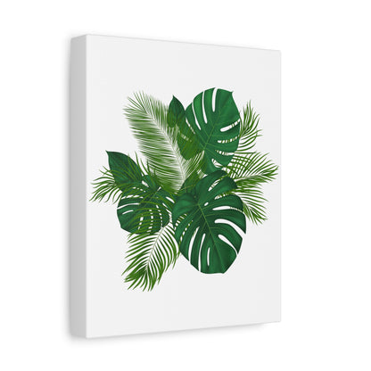 Palm Leaves White Background Matte Canvas