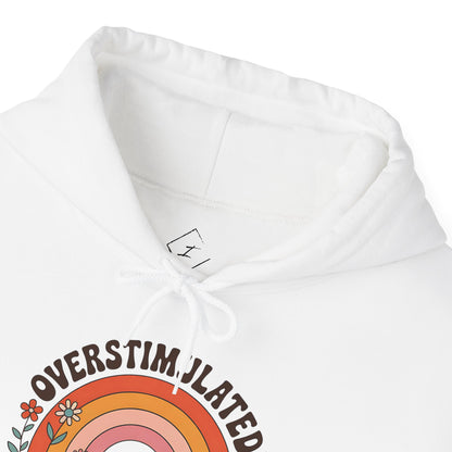Overstimulated Mom Club Hoodie — Retro Rainbow Mom Sweatshirt