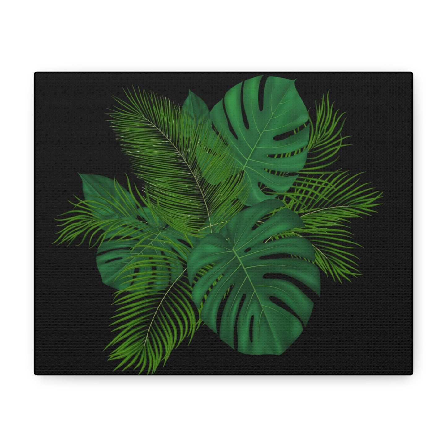 Canvas Art Palm Leaves with a black background