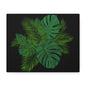 Canvas Art Palm Leaves with a black background
