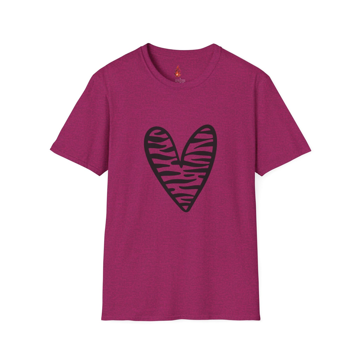 Zebra Heart Unisex Softstyle T-Shirt - Trendy Casual Wear for Animal Lovers