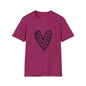 Zebra Heart Unisex Softstyle T-Shirt - Trendy Casual Wear for Animal Lovers