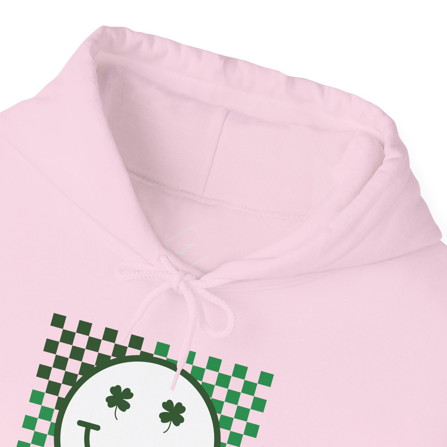 St. Patrick's Day Green Checker Smiley Hoodie