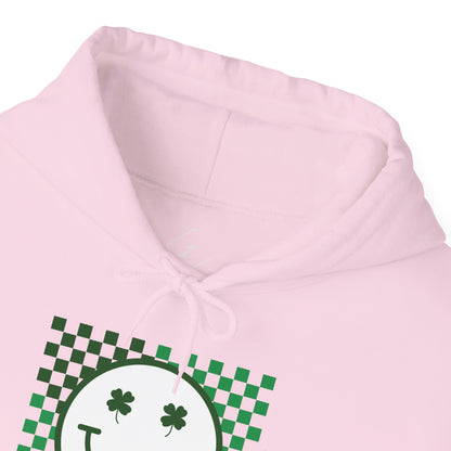 St. Patrick's Day Green Checker Smiley Hoodie