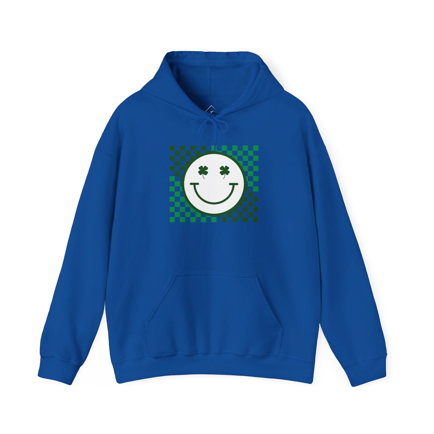 St. Patrick's Day Green Checker Smiley Hoodie