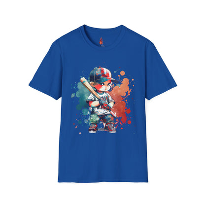 Baseball Kid Splash Art T-Shirt - Creative Unisex Soft style Tee