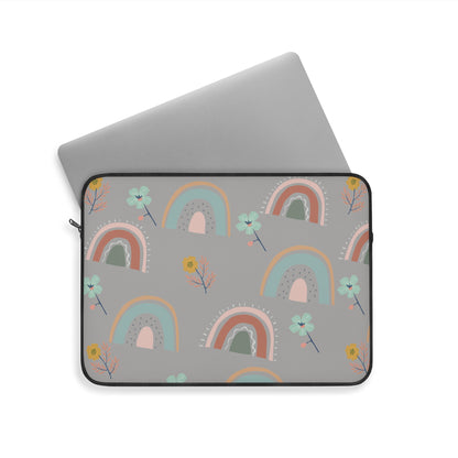 Colorful Rainbow Laptop Sleeve - Cute Floral Design for Everyday Use