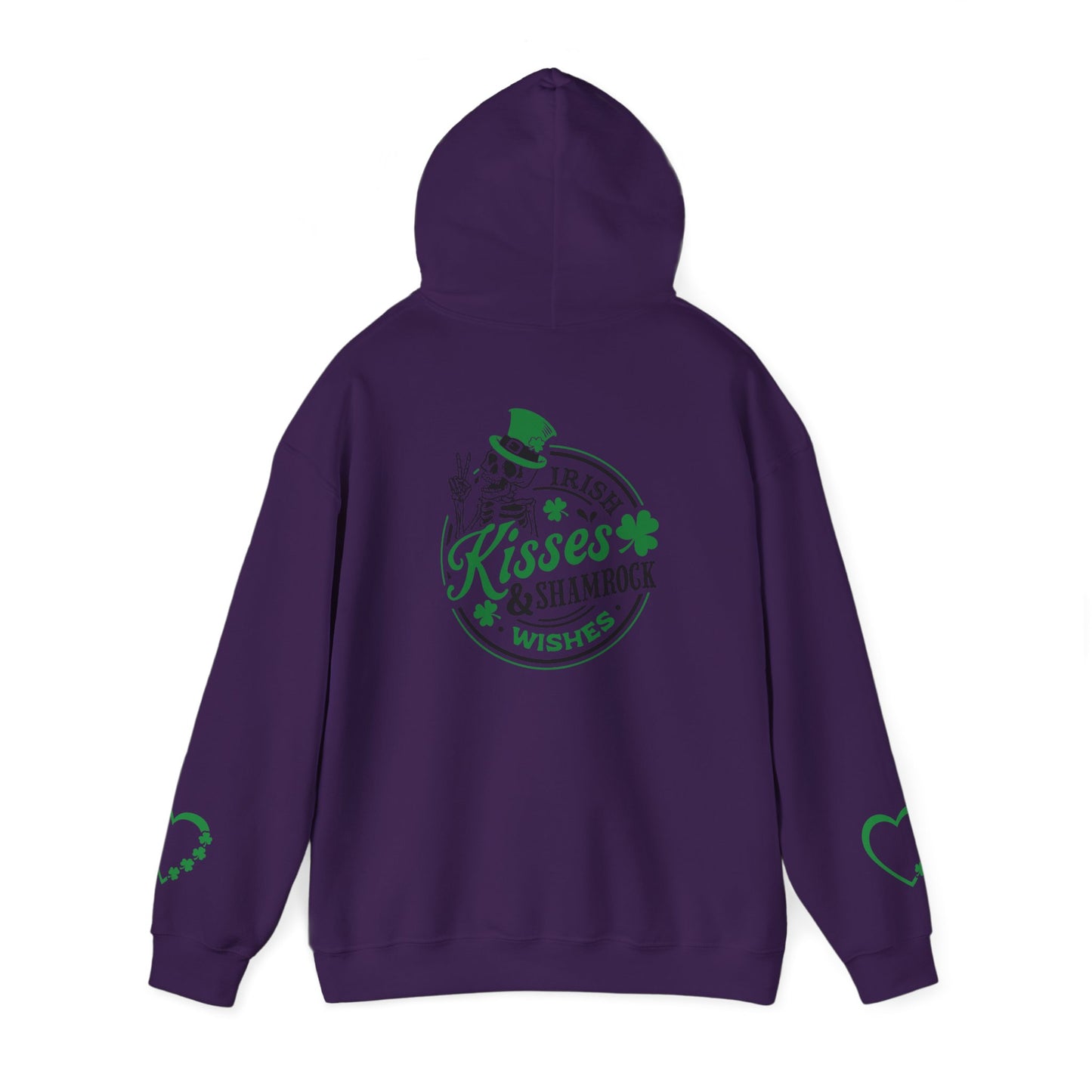 St. Patrick's Day Love Hoodie - Irish Kisses & Shamrock Wishes Sweatshirt