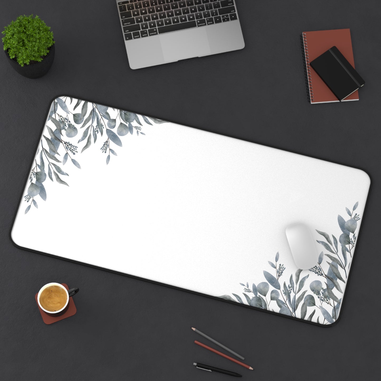 Elegant Floral Desk Mat - Minimalist Office Accessories for Home & Work