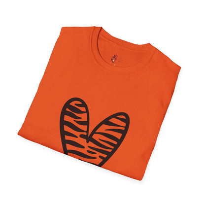 Zebra Heart Unisex Softstyle T-Shirt - Trendy Casual Wear for Animal Lovers