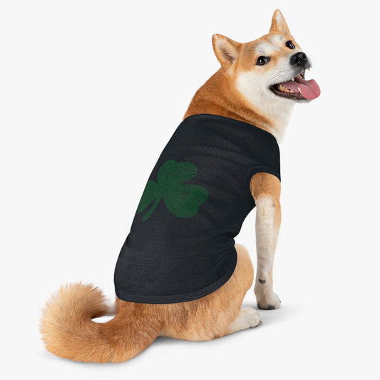 St. Patrick's Day Pet Tank Top with Shamrock Design