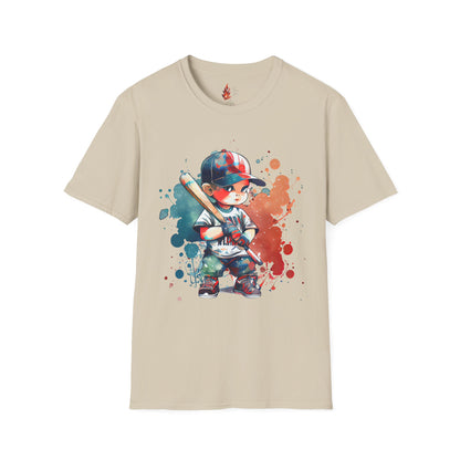 Baseball Kid Splash Art T-Shirt - Creative Unisex Soft style Tee