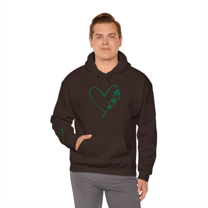 Lucky Heart Floral Hoodie for Unisex - St. Patrick's Day Sweatshirt