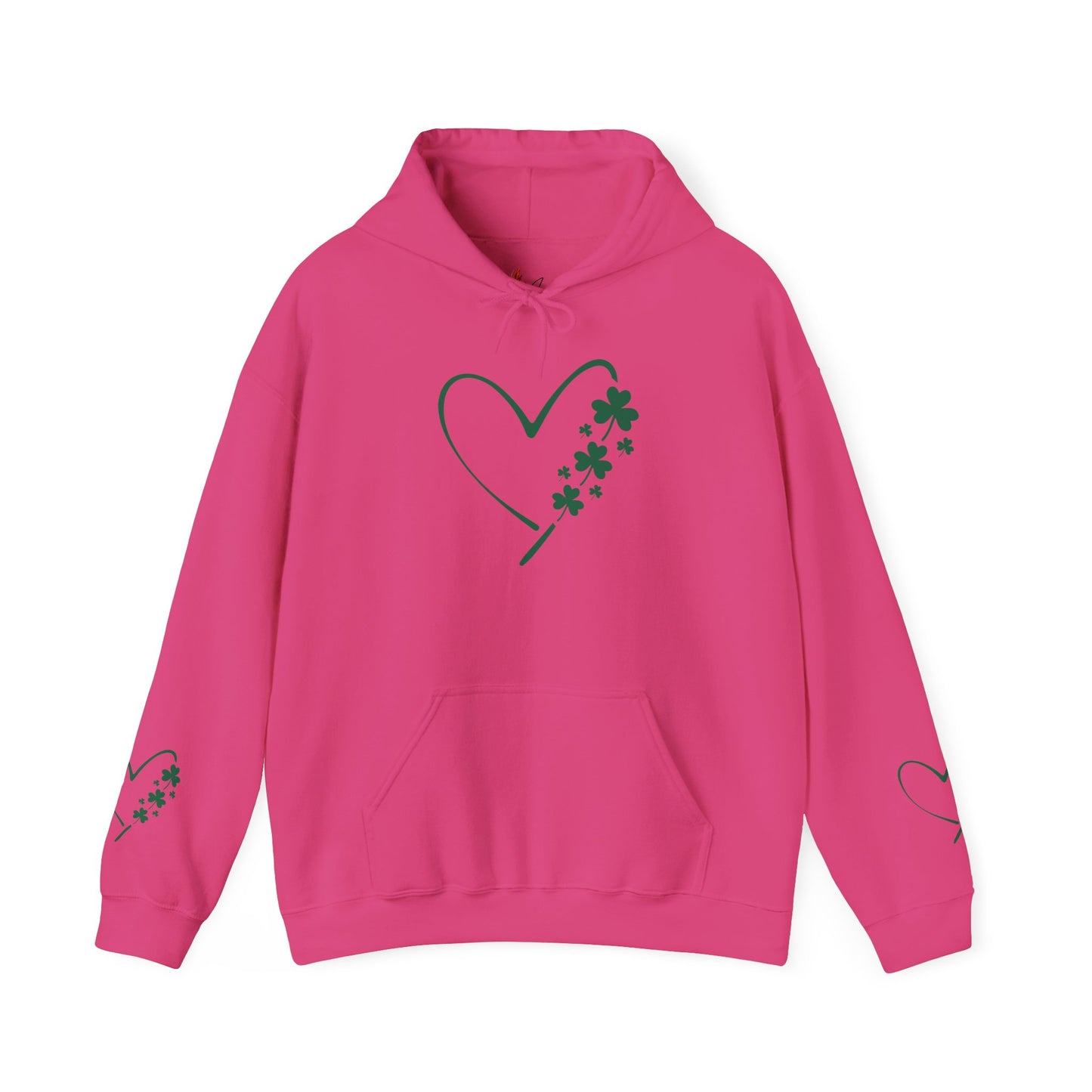 Lucky Heart Floral Hoodie for Unisex - St. Patrick's Day Sweatshirt