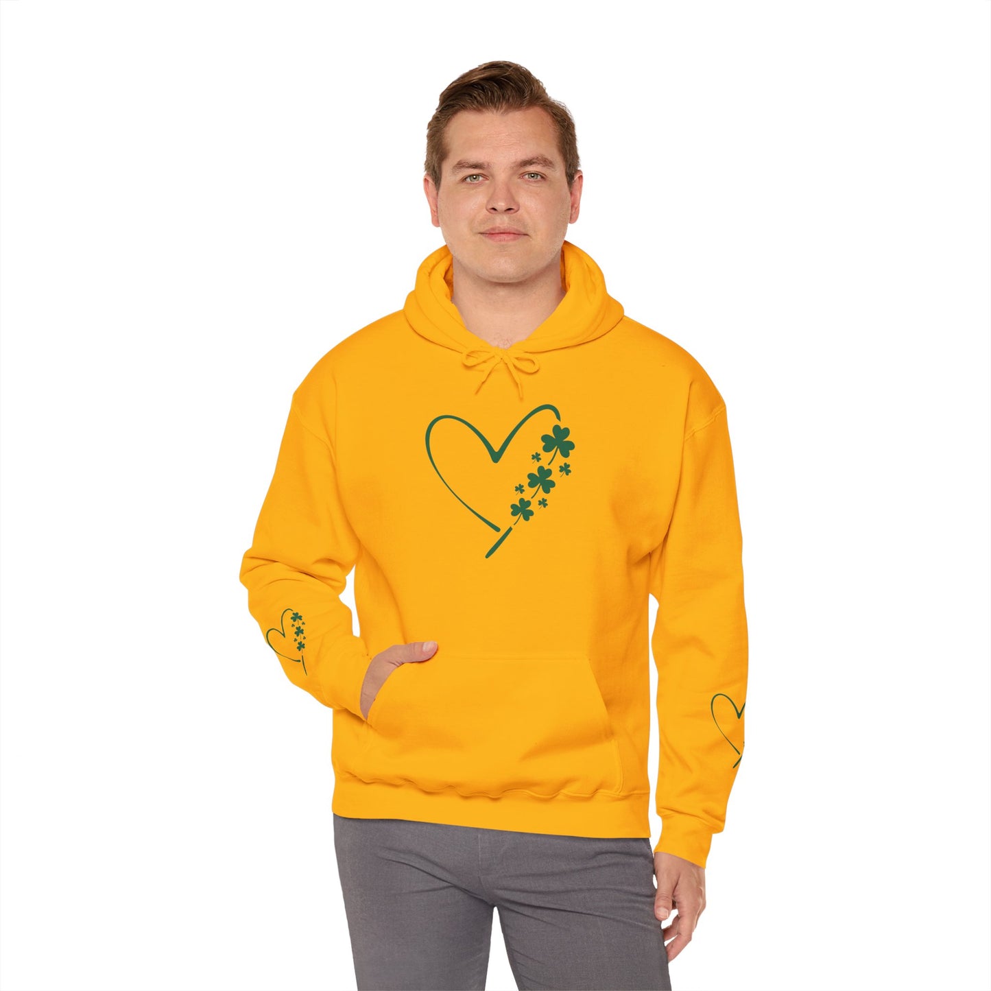 Lucky Heart Floral Hoodie for Unisex - St. Patrick's Day Sweatshirt