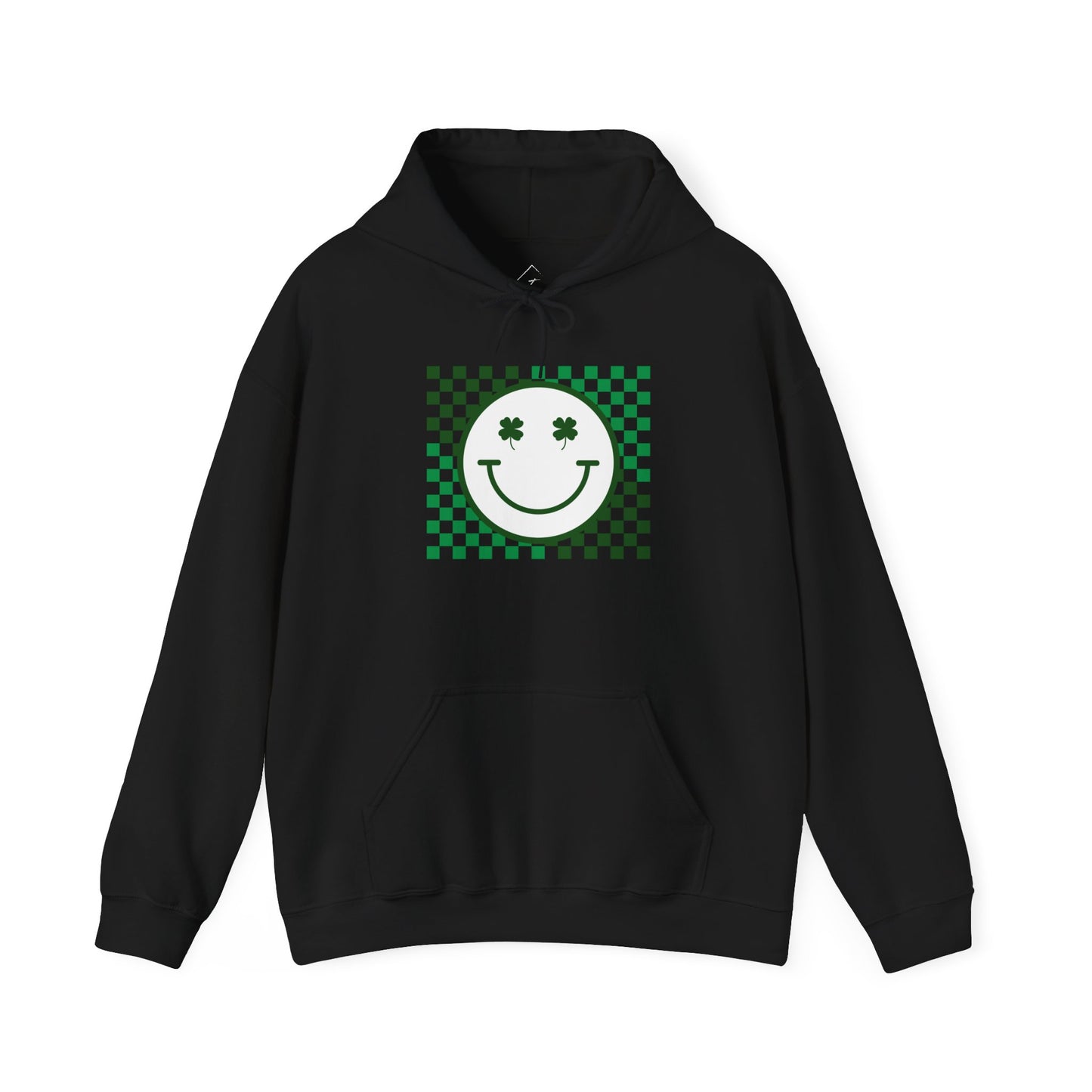 St. Patrick's Day Green Checker Smiley Hoodie