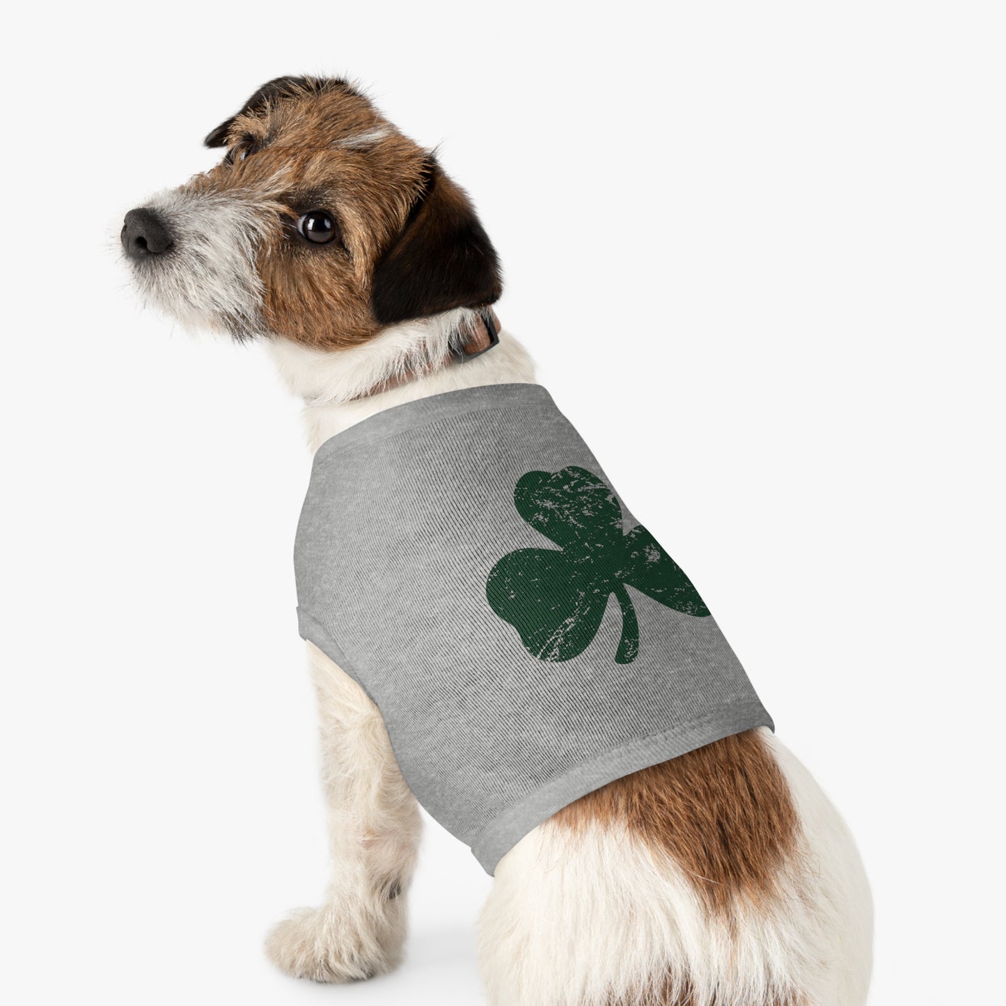 St. Patrick's Day Pet Tank Top with Shamrock Design