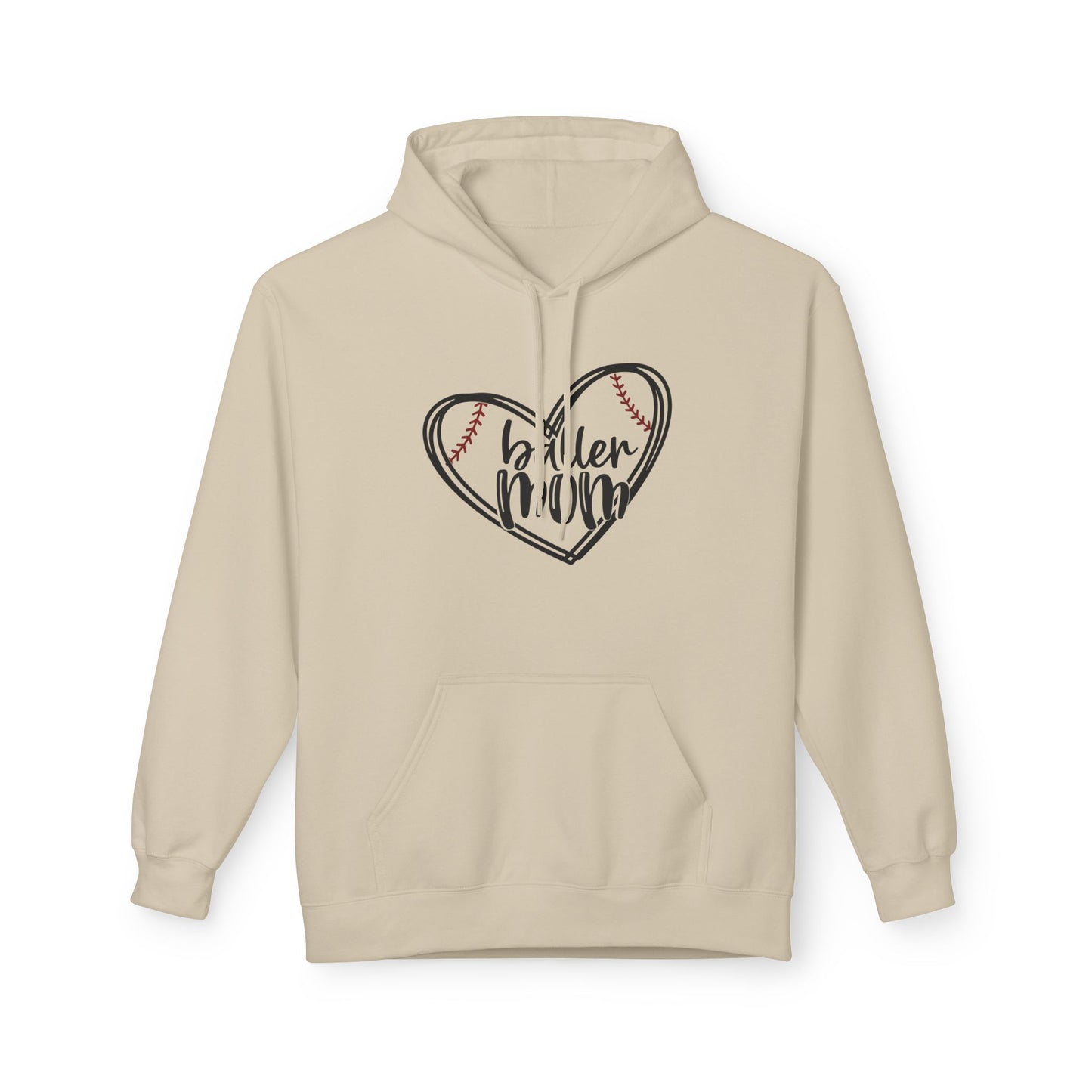 Baller Mom Fleece Hoodie - Cozy Midweight Sweatshirt for Sports Enthusiasts