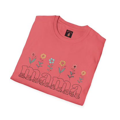 Floral Mama T-Shirt for Moms - Unisex Softstyle Tee