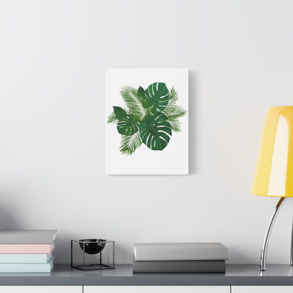 Palm Leaves White Background Matte Canvas