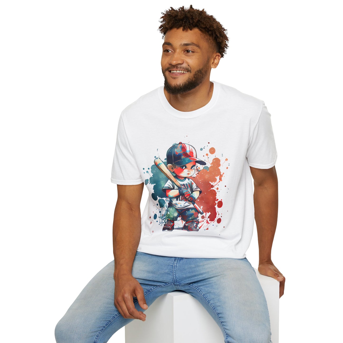 Baseball Kid Splash Art T-Shirt - Creative Unisex Soft style Tee