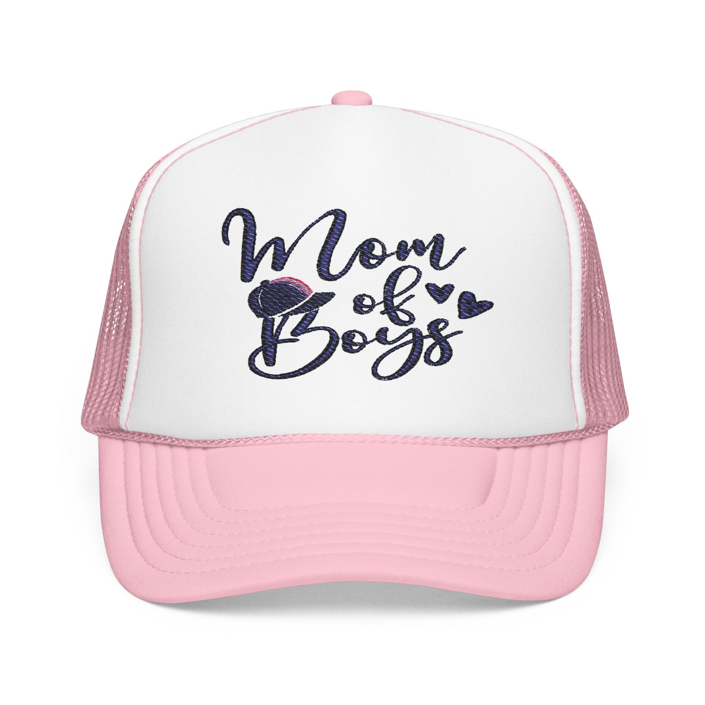 Mom of Boys Embroidered Foam Trucker Hat