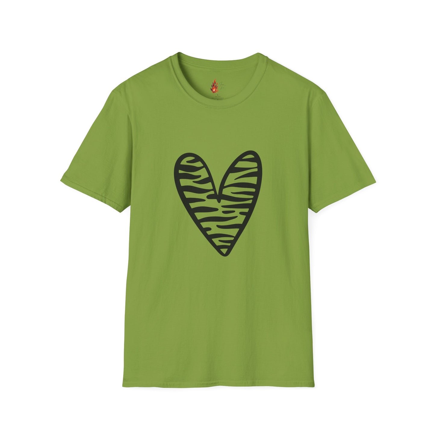 Zebra Heart Unisex Softstyle T-Shirt - Trendy Casual Wear for Animal Lovers