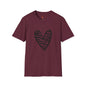 Zebra Heart Unisex Softstyle T-Shirt - Trendy Casual Wear for Animal Lovers