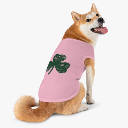 St. Patrick's Day Pet Tank Top with Shamrock Design
