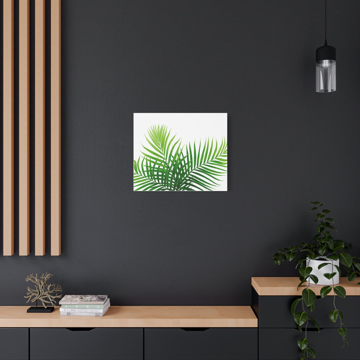 Tropical Leaf Matte Canvas Wall Art with a white background