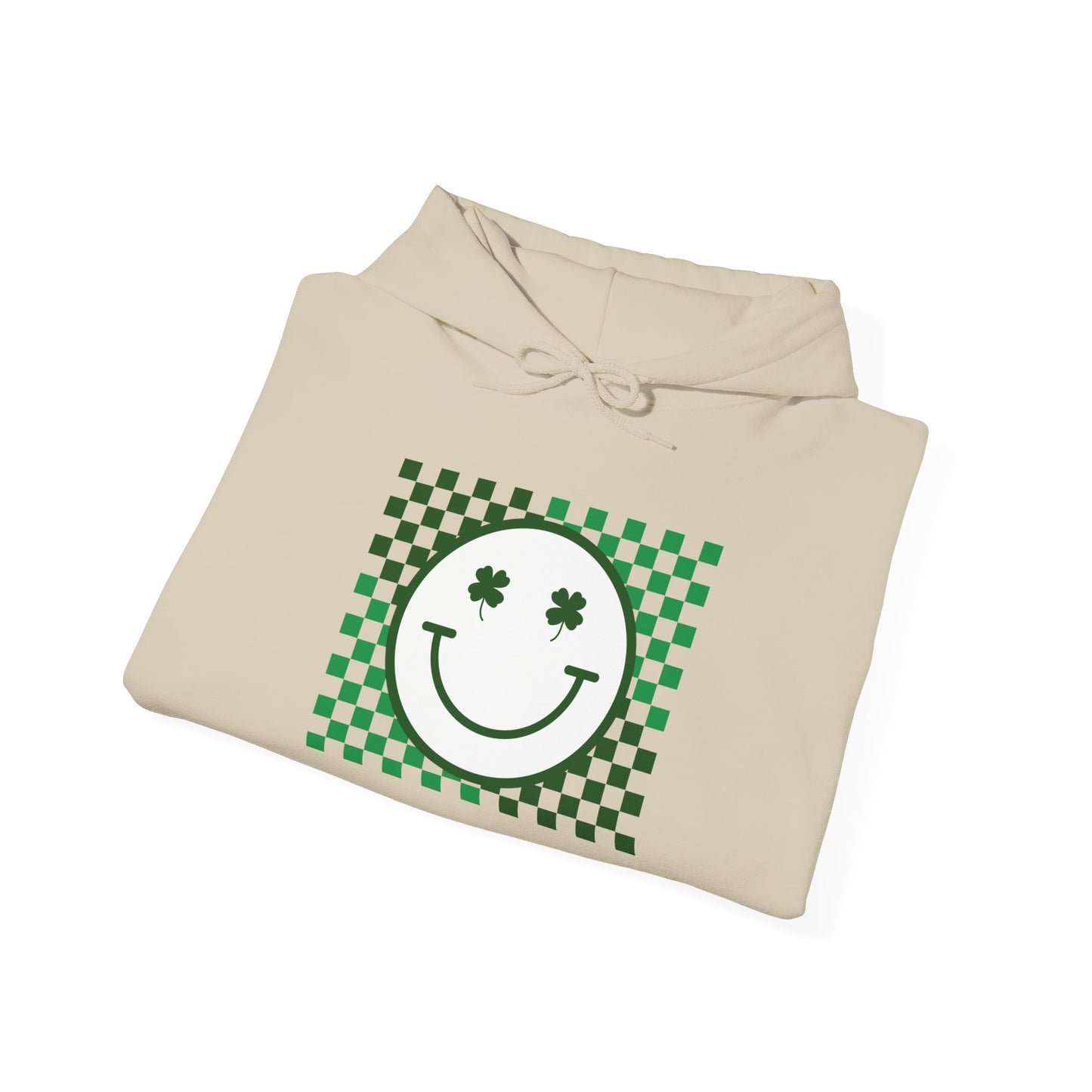 St. Patrick's Day Green Checker Smiley Hoodie
