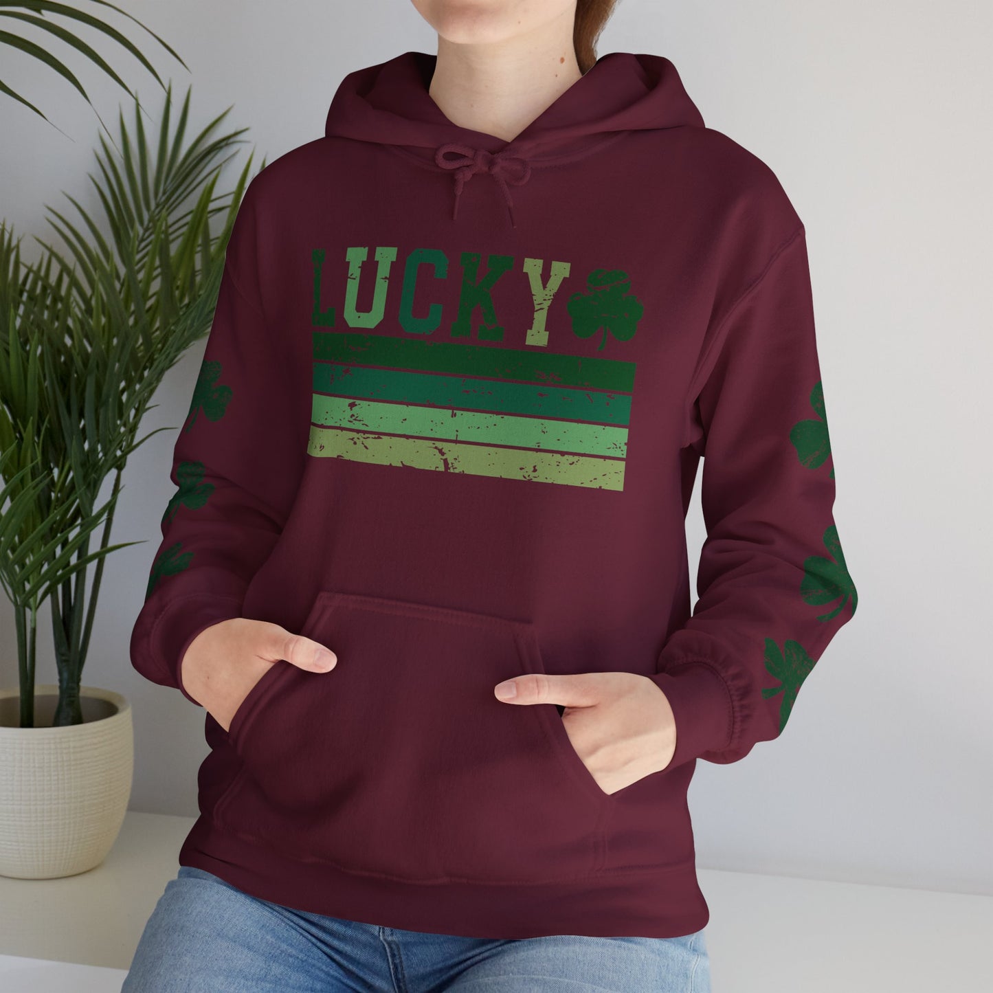 Lucky Shamrock Unisex Hooded Sweatshirt for St. Patrick's Day