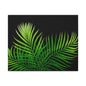 Tropical Leaf Matte Canvas Wall Art with a black background