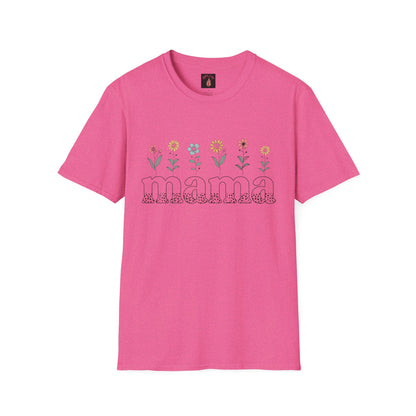 Floral Mama T-Shirt for Moms - Unisex Softstyle Tee