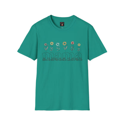 Floral Mama T-Shirt for Moms - Unisex Softstyle Tee