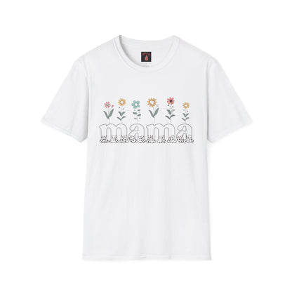 Floral Mama T-Shirt for Moms - Unisex Softstyle Tee