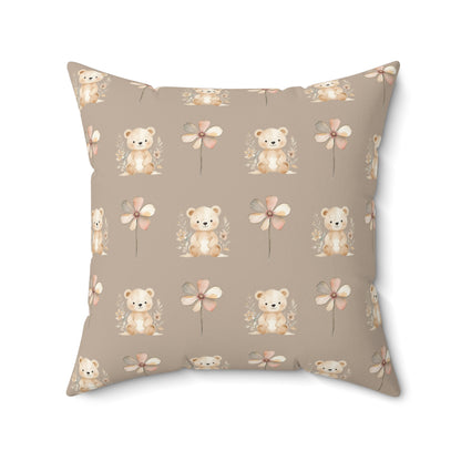 Cute Floral Bear Decorative Pillow for Cozy Spaces