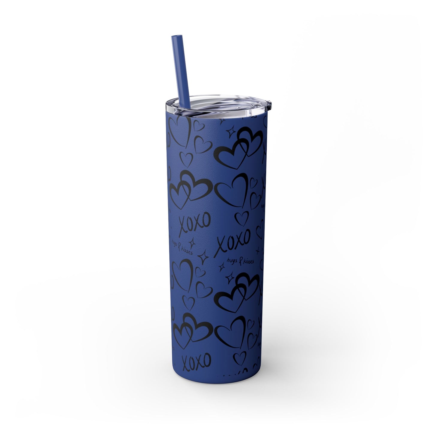 XOXO Hearts Skinny Tumbler with Straw - 20oz Love-Themed Drinkware