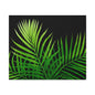 Tropical Leaf Matte Canvas Wall Art with a black background