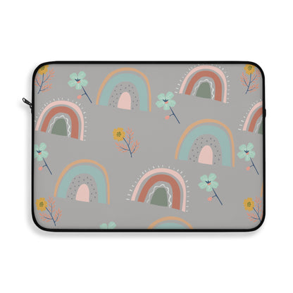 Colorful Rainbow Laptop Sleeve - Cute Floral Design for Everyday Use