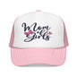 Mom of Girls Embroidered Foam Trucker Hat