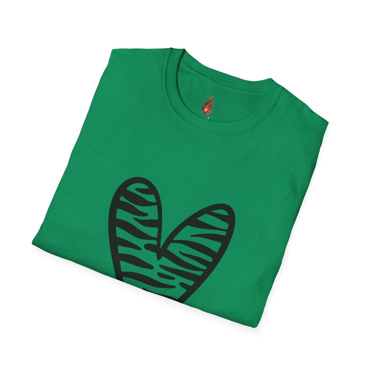 Zebra Heart Unisex Softstyle T-Shirt - Trendy Casual Wear for Animal Lovers
