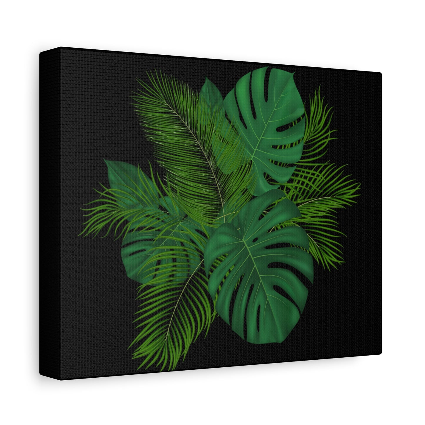 Canvas Art Palm Leaves with a black background
