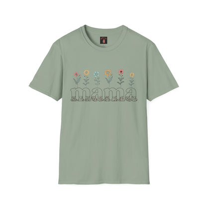Floral Mama T-Shirt for Moms - Unisex Softstyle Tee