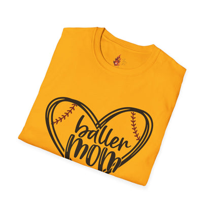 Baller Mom T-Shirt - Unisex Softstyle Tee for Sports Moms