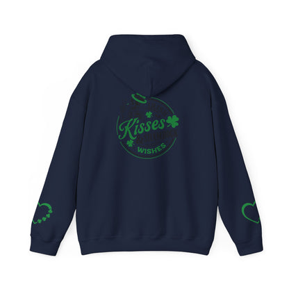 St. Patrick's Day Love Hoodie - Irish Kisses & Shamrock Wishes Sweatshirt